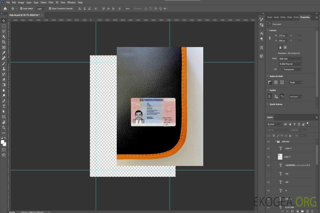 Carte de permis de séjour en Italie (soggiorno) photolook AVANT template